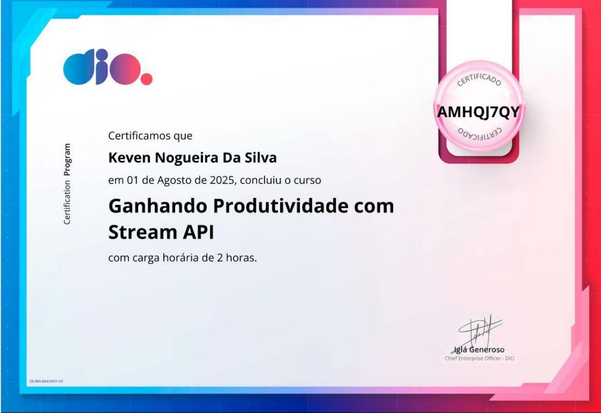 Certificado Stream API