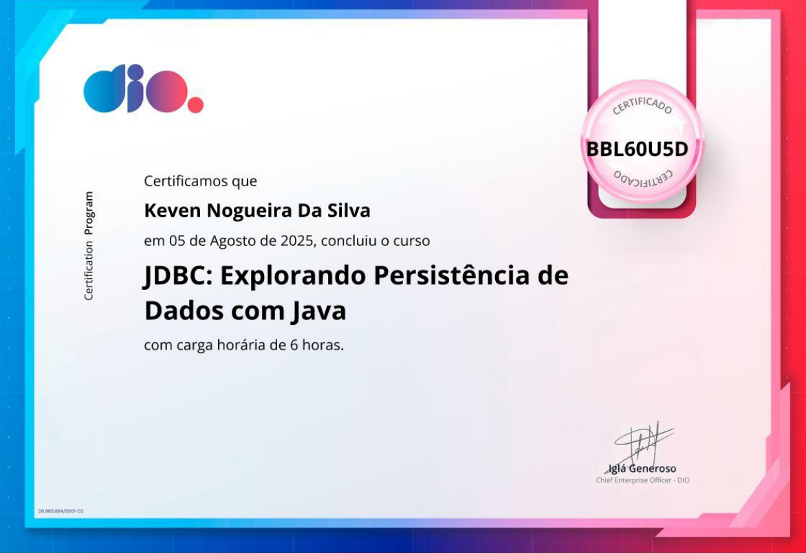 Certificado JDBC