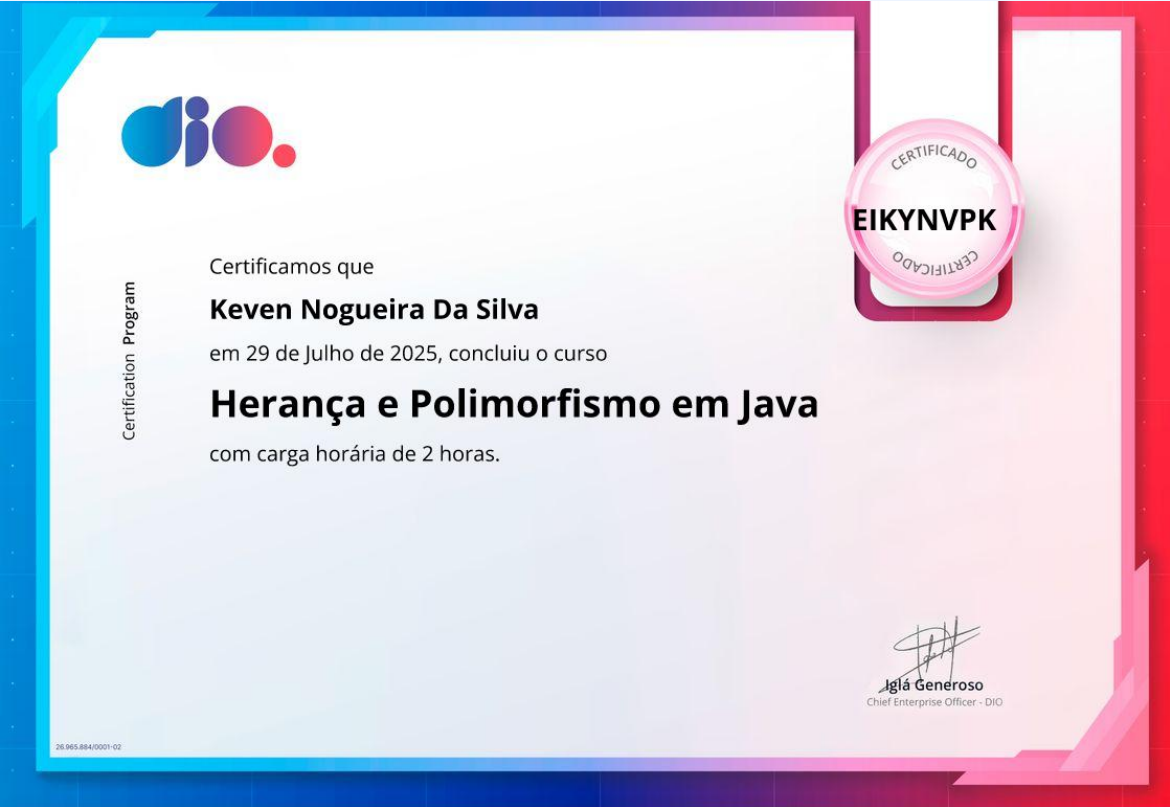 Certificado Herança e Polimorfismo